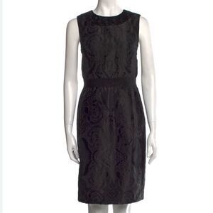 Proenza Schouler Black Brocade floral sheath dress size 6